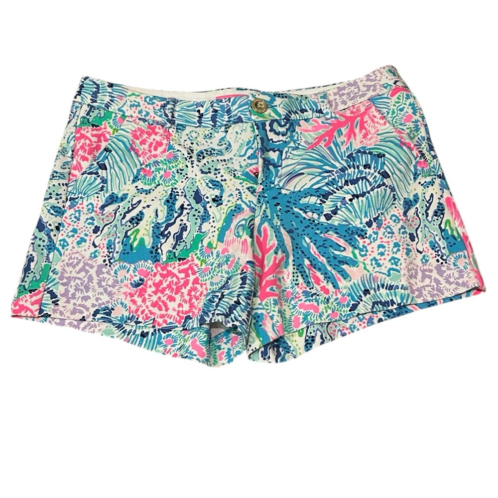 Lilly Pulitzer Multi-Color Floral Print Jean Shorts